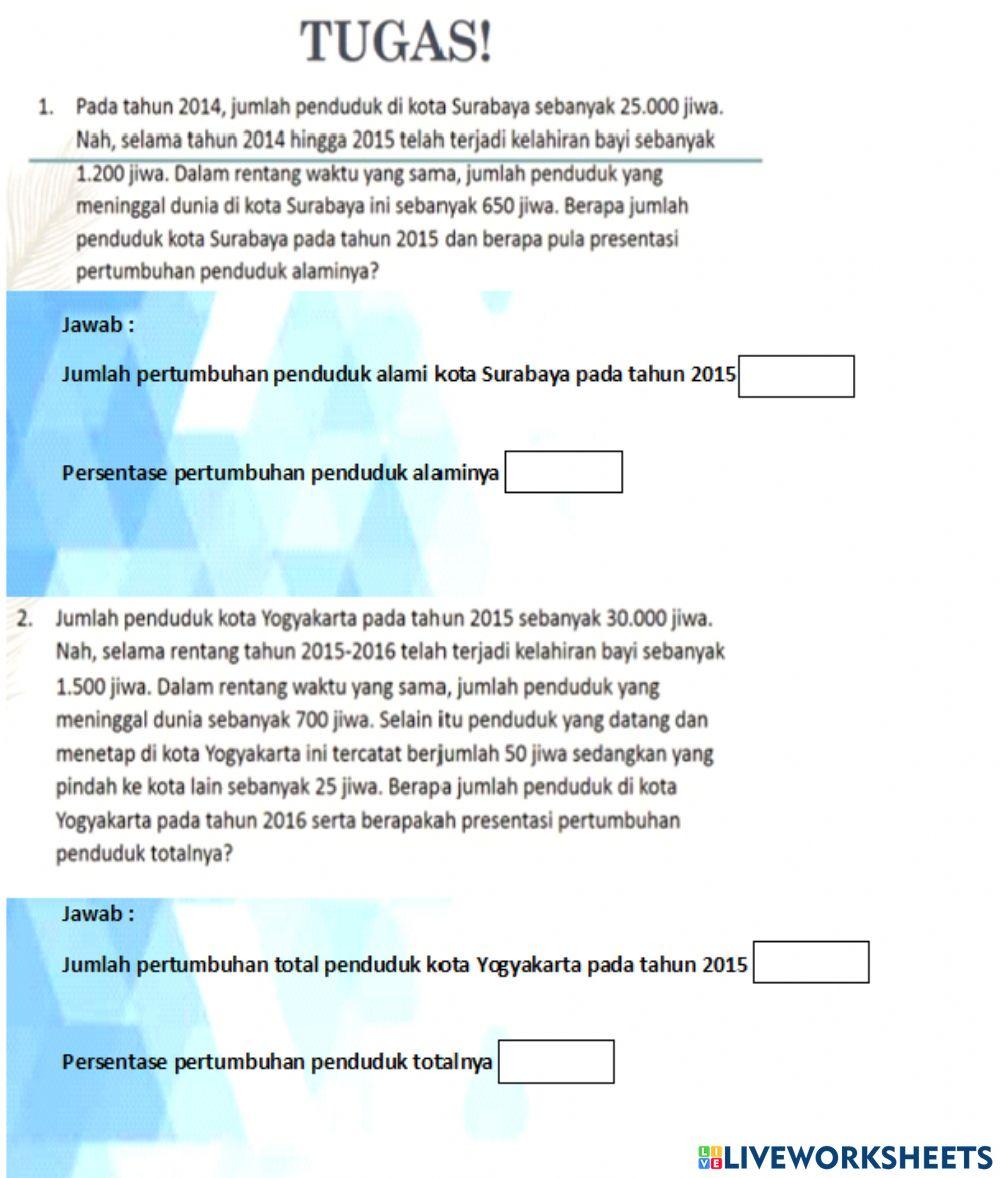 Menghitung Pertumbuhan Penduduk