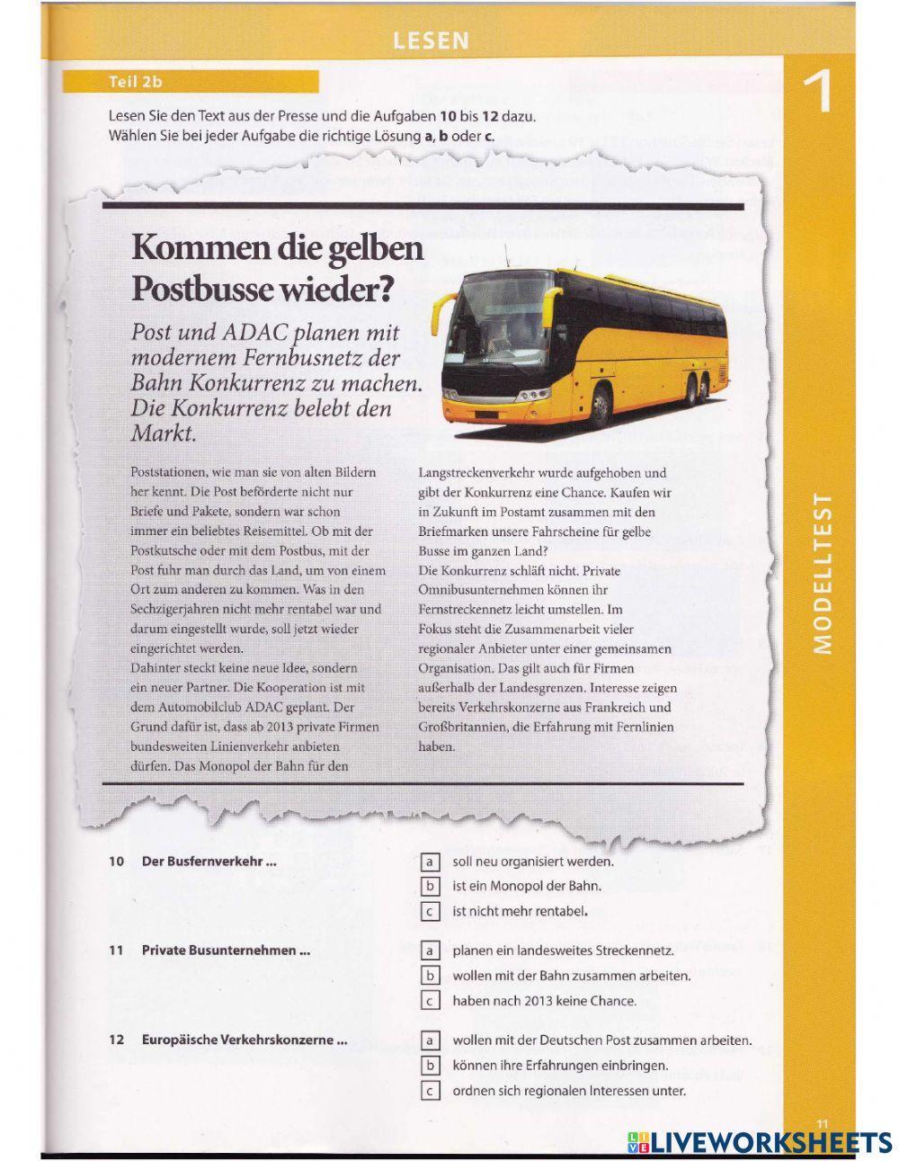 Training B1 - Lesen 1 - Teil 2 (SGNB)