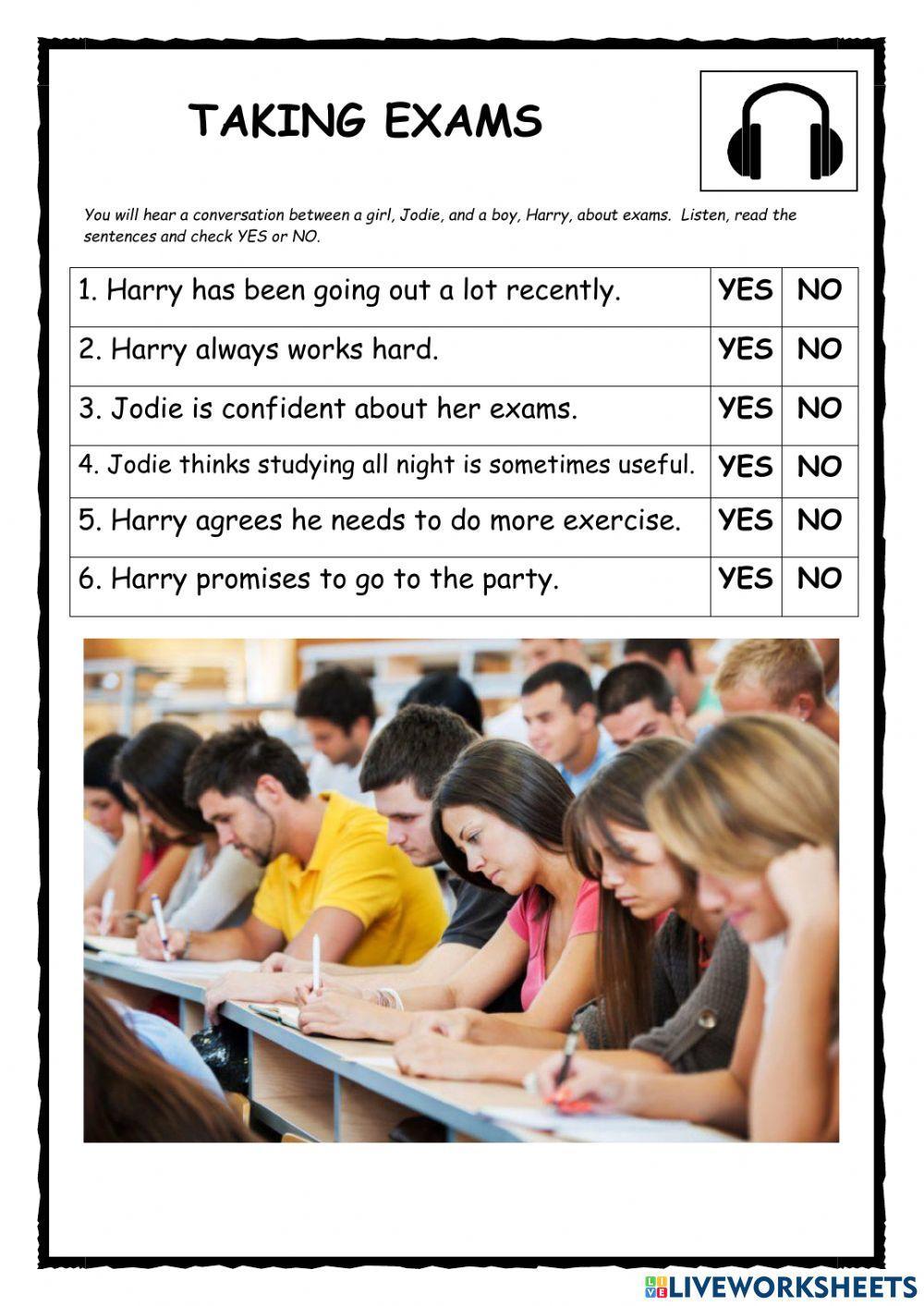 Taking Exams PET Listening