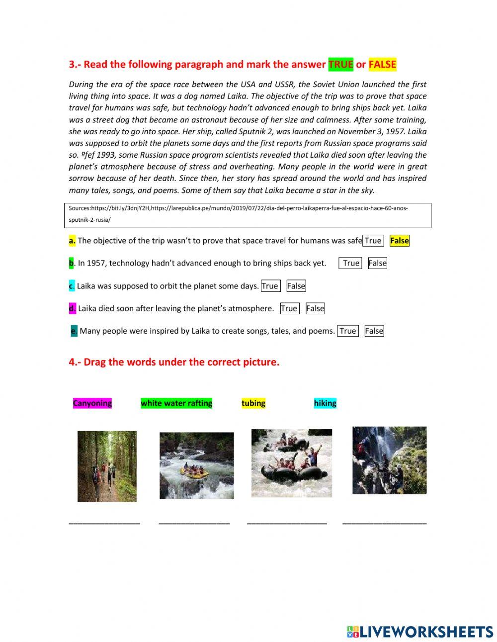 Evaluación diagnóstica Inglés 2nd 3rd bachi