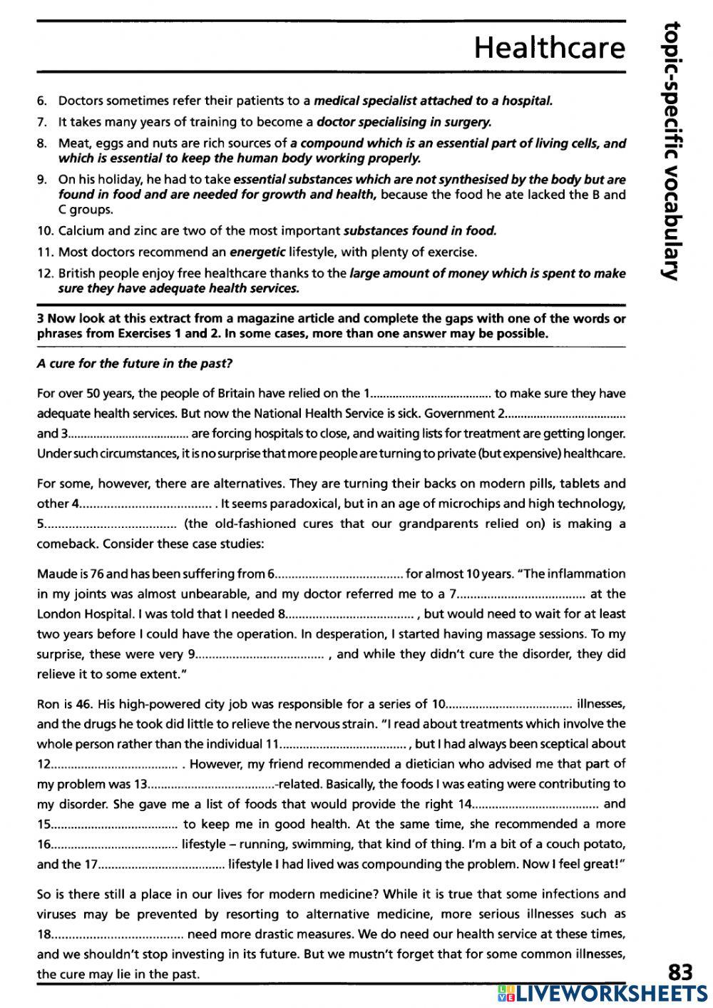 Vocabulary - Healthcare