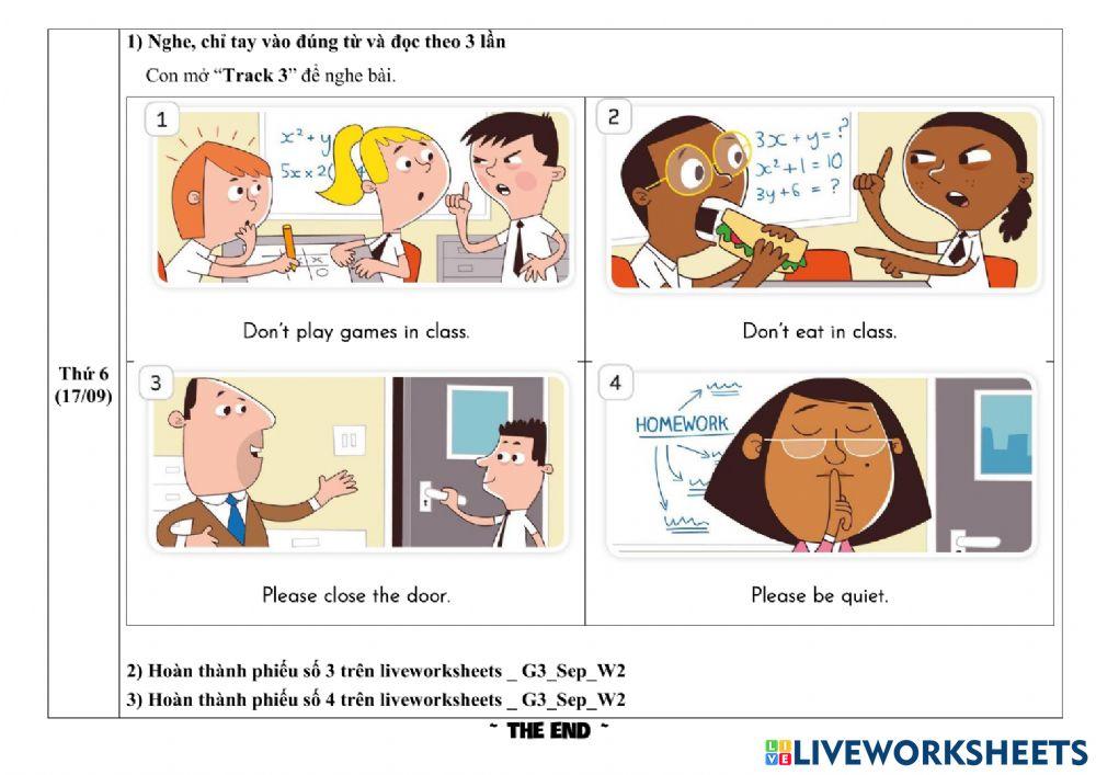 Phiếu giao bài - September - Week 2