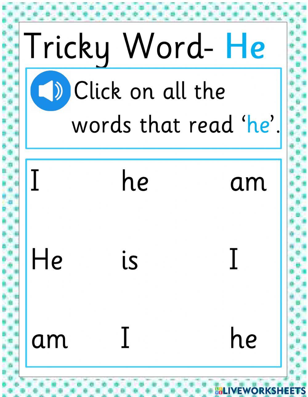 Sight Word - He Sight Word - He