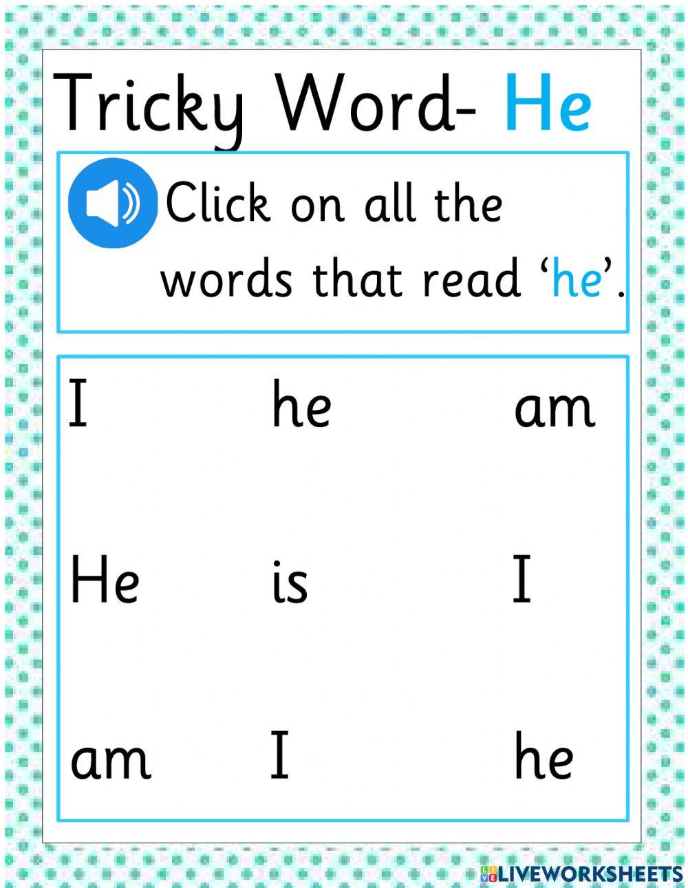 Sight Word - He