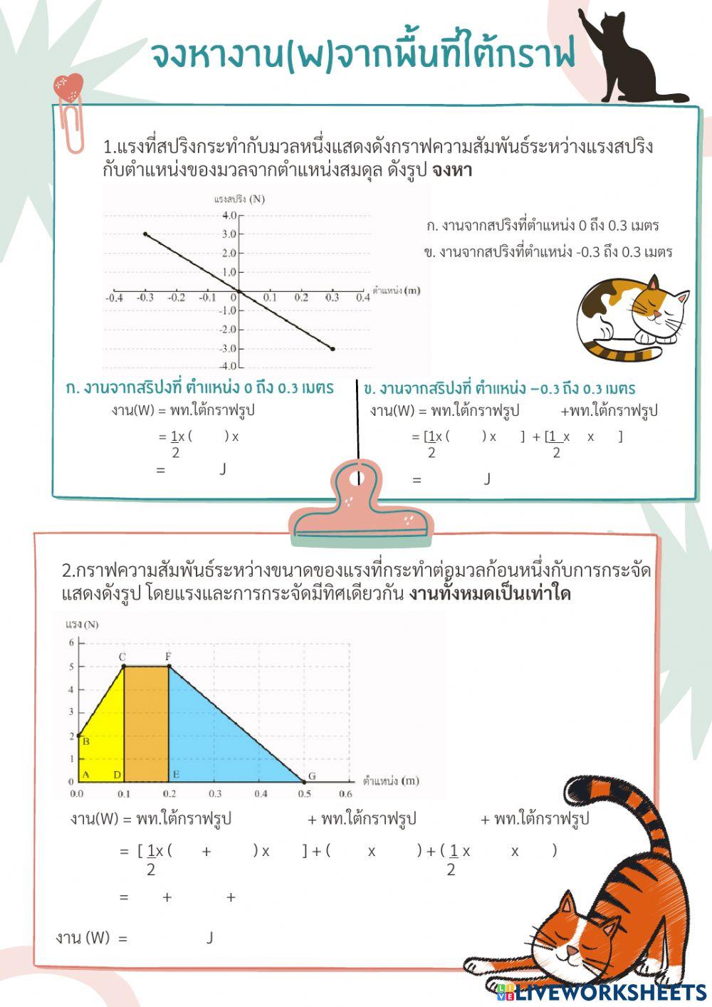 ใบงานที่ 4 งานจากพื้นที่ใต้กราฟ