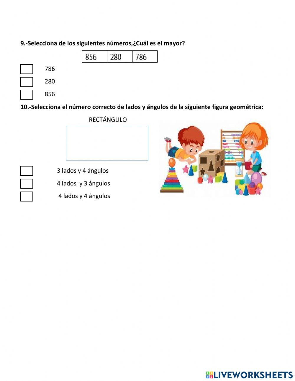 Evaluación diagnóstica de Matemática.