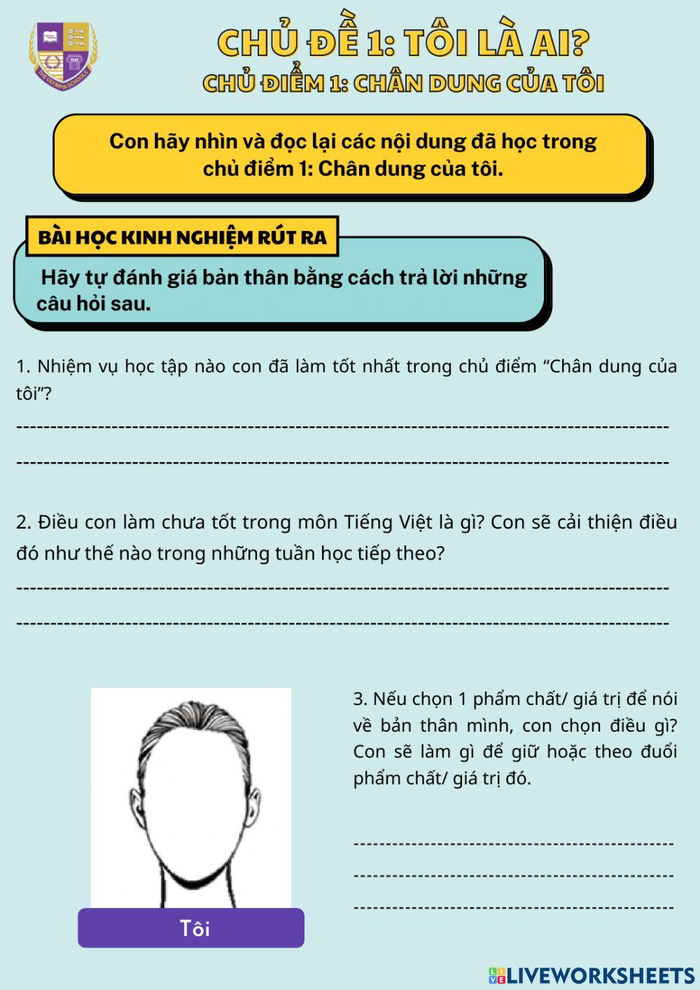 Phiểu Tổng kết - Tự đánh giá chủ điểm 1