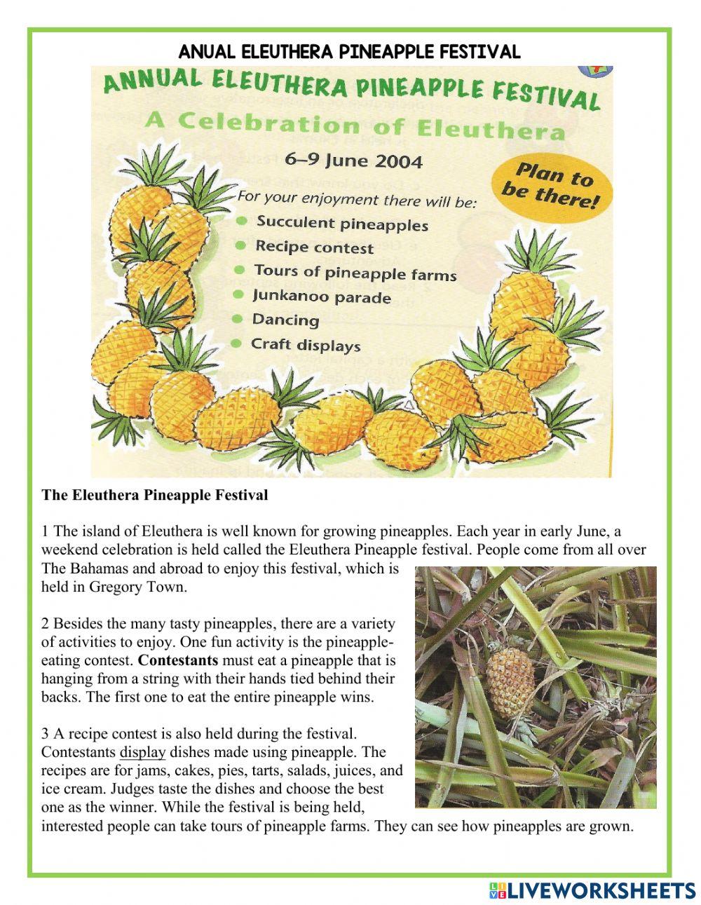 The annual pineapple festival