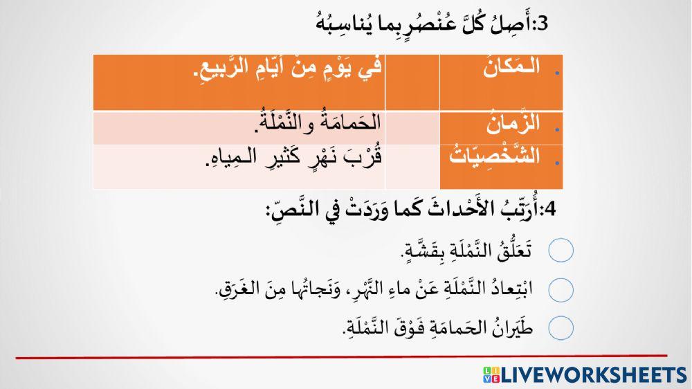 الحمامة والنملة