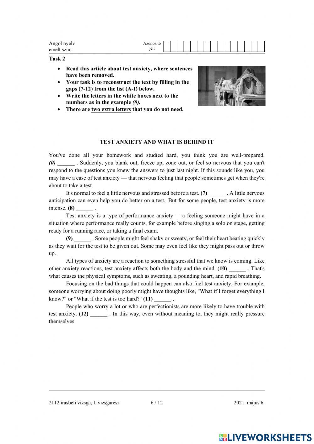 Test anxiety and what's behind it - E21M-R2