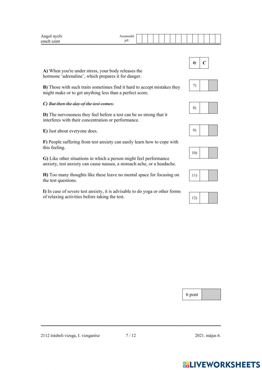 Test anxiety and what's behind it - E21M-R2