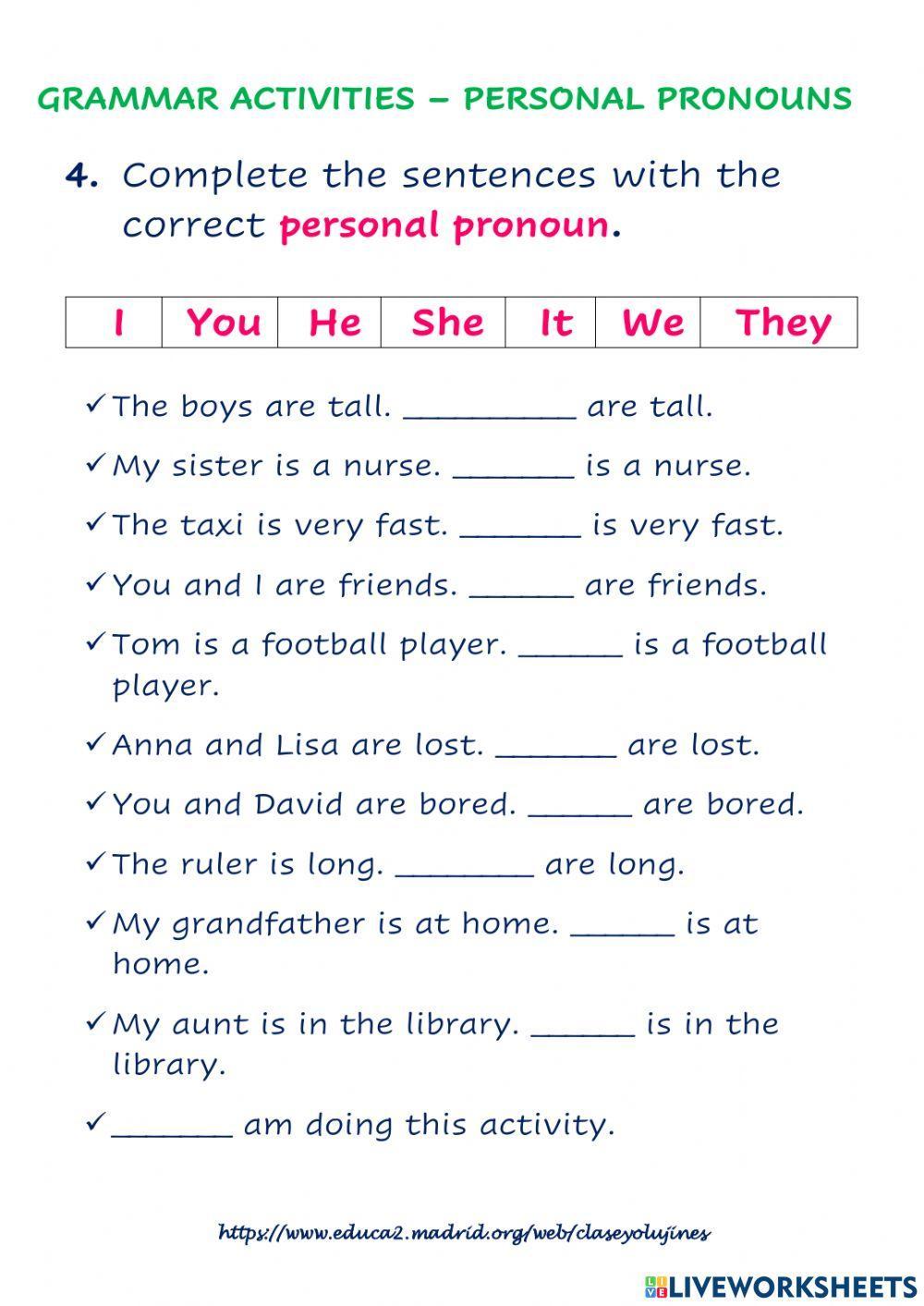 Personal Pronouns