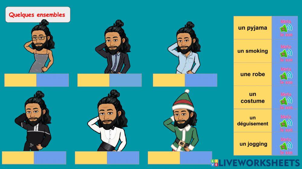 Vocabulaire vêtements accessoires matières