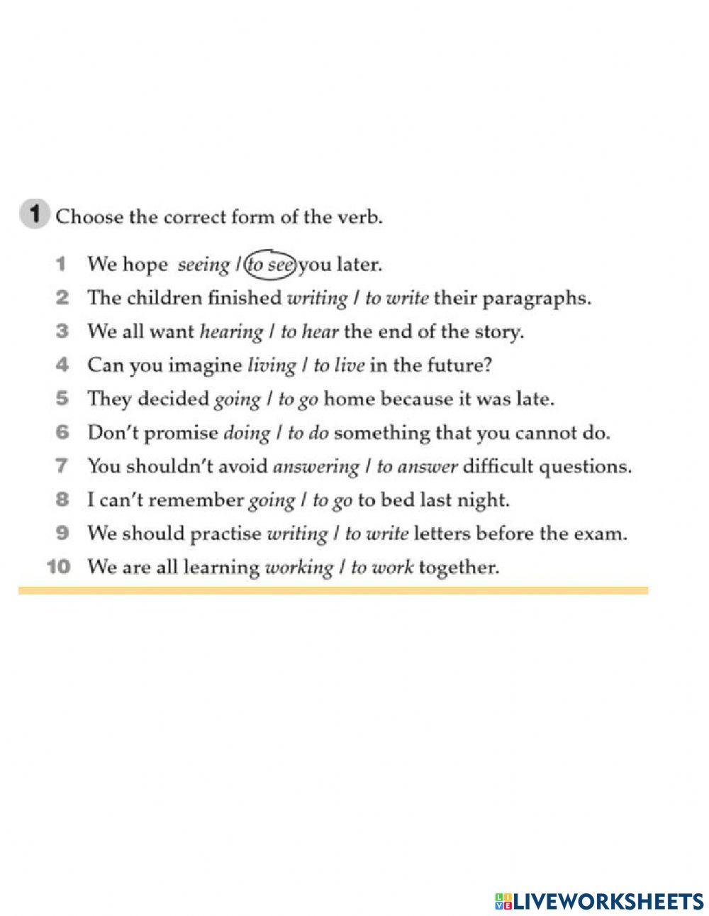 Infinitive and gerund