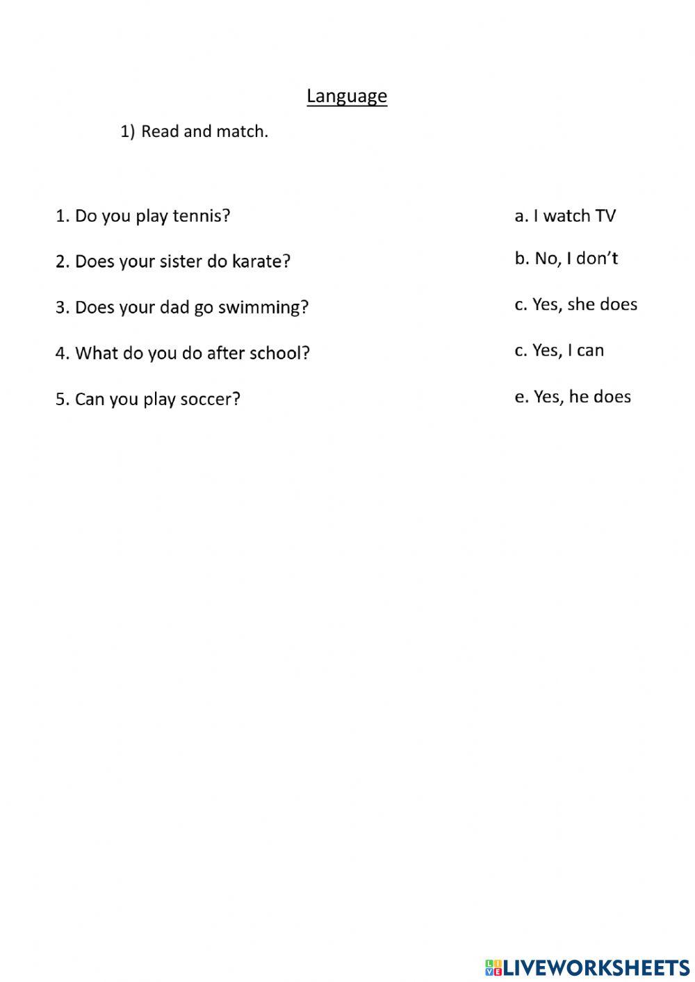 Present simple questions