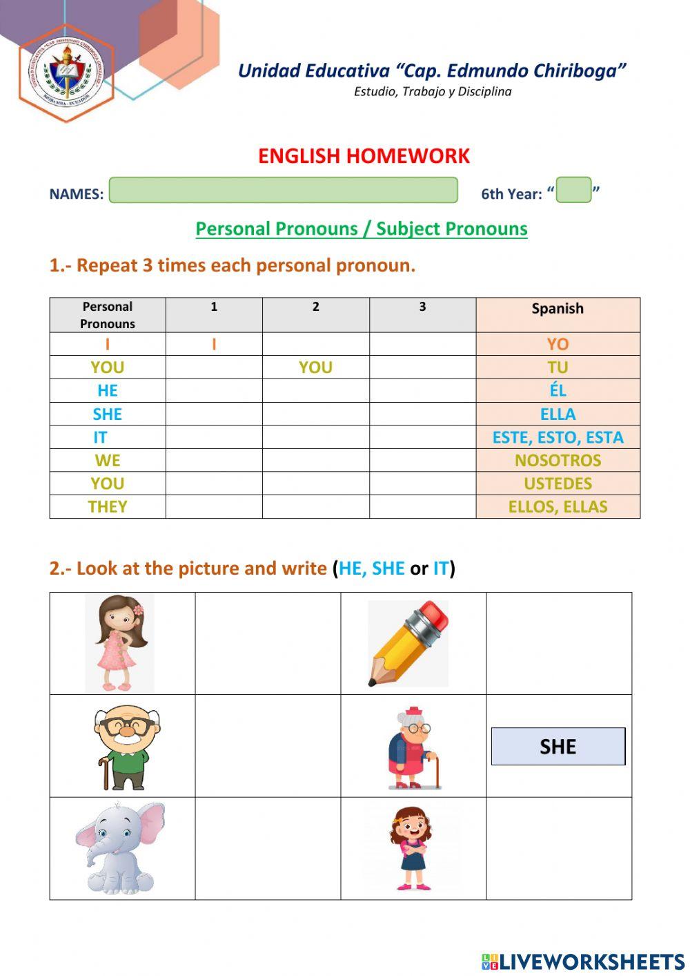 Personal Pronouns