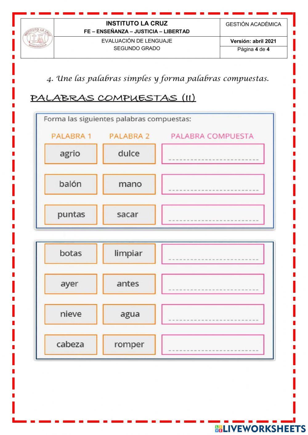 Evaluación de Lenguaje.