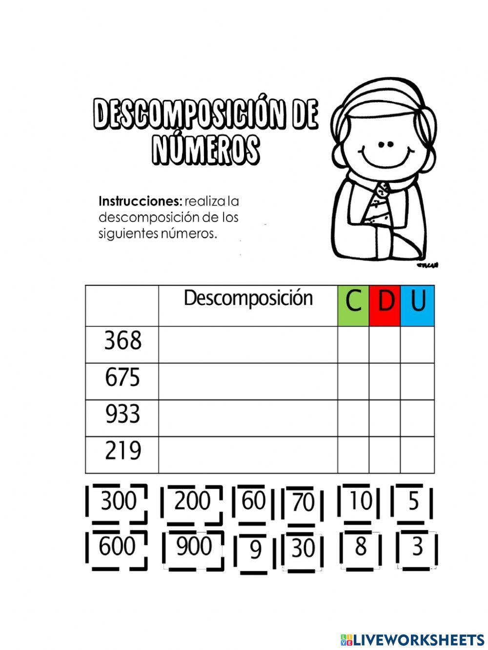 Descomposiciòn de nùmeros