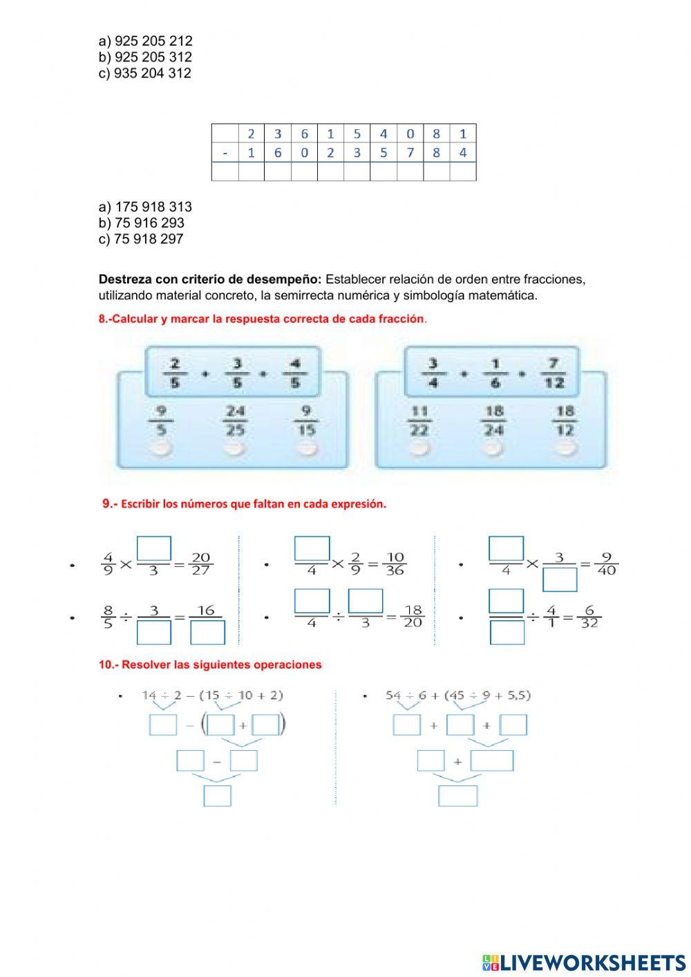 EVALUACIÓN DIAGNÓSTICA DE MATEMÁTICA