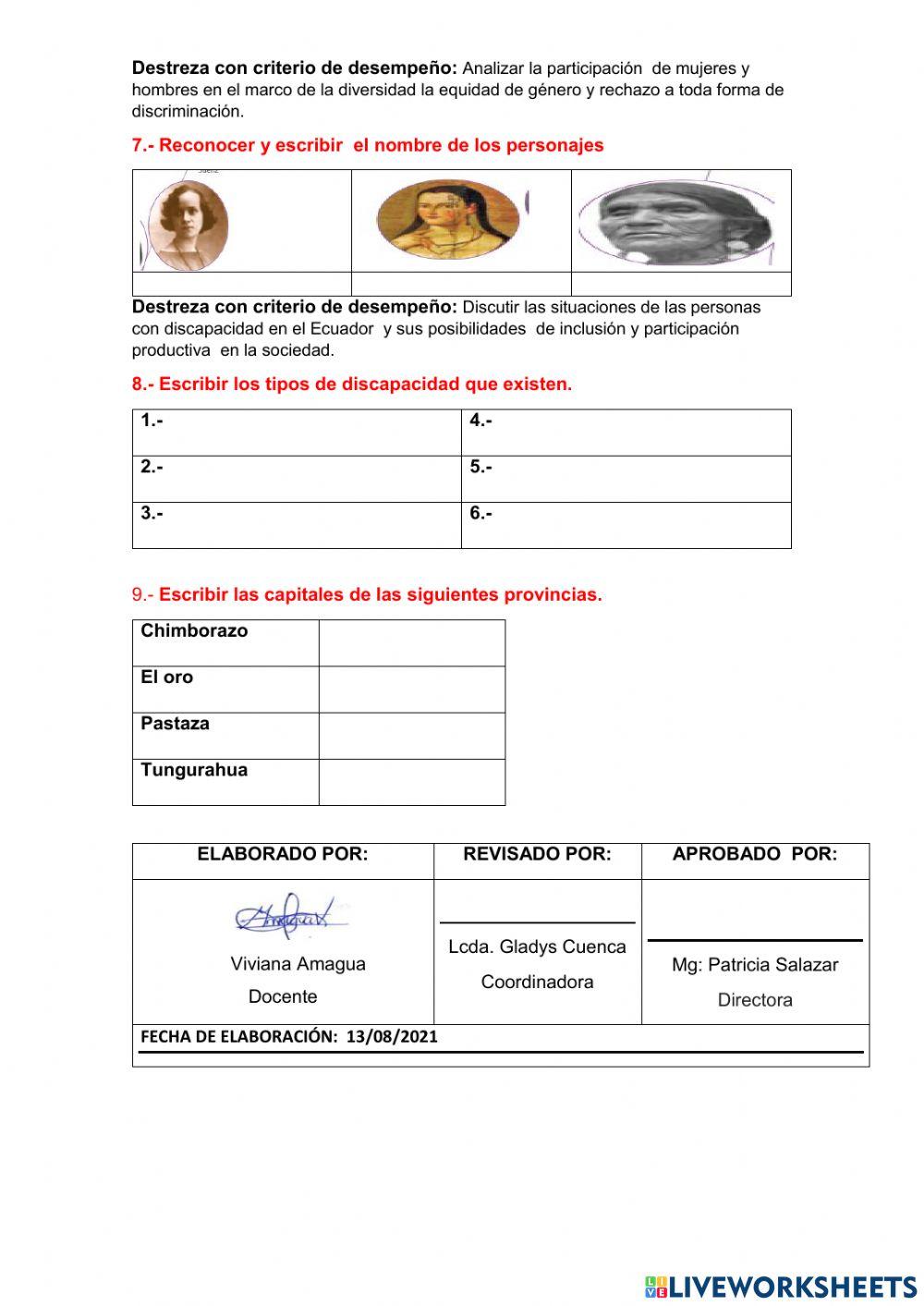 EVALUACIÓN DIAGNÓSTICA DE ESTUDIOS SOCIALES