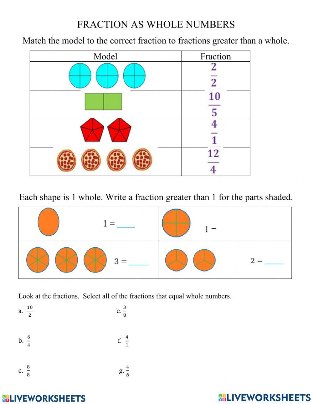 6712013 whole fractions msletren liveworksheets