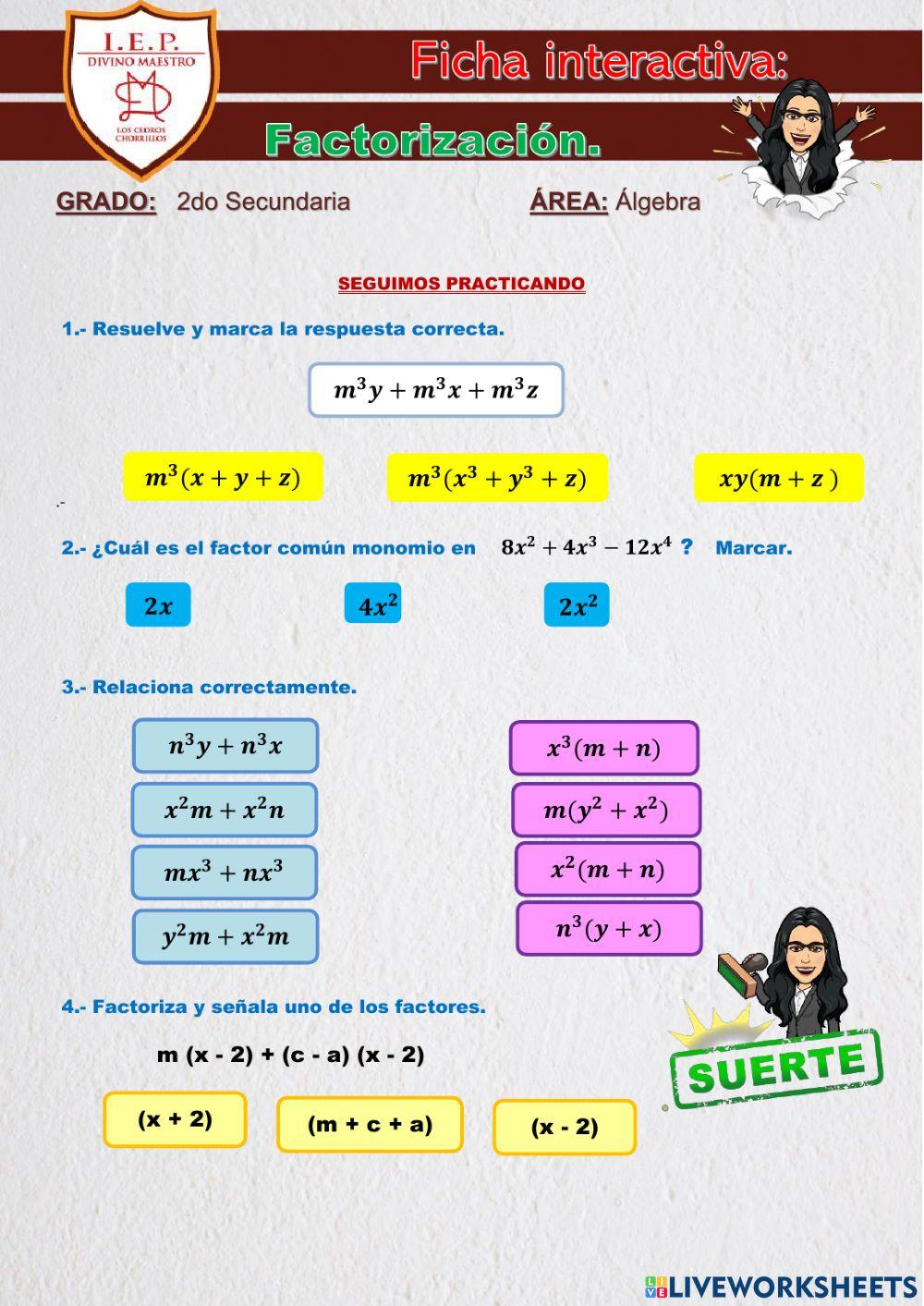 Factorización Factorización