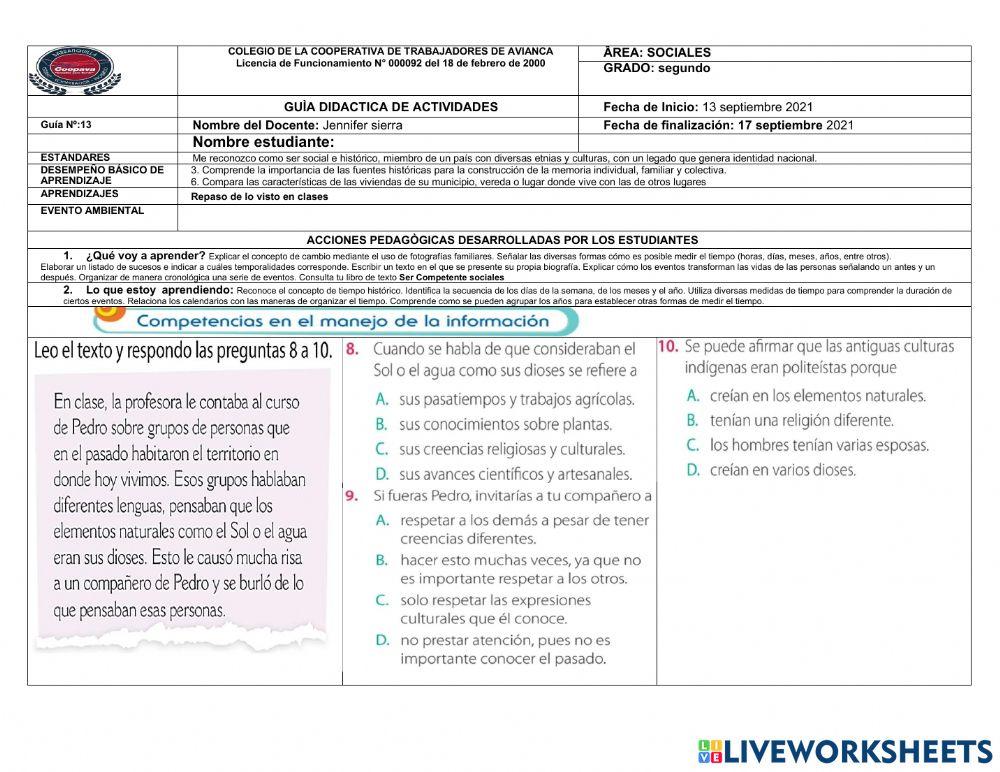 Repaso pruebas saber