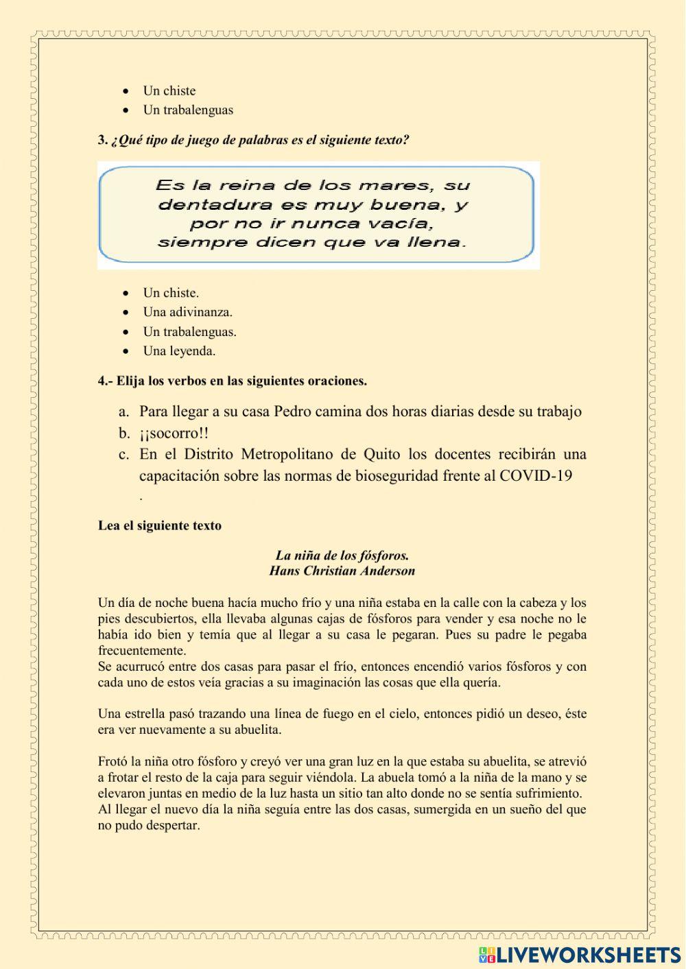 Prueba diagnostico lenguaje