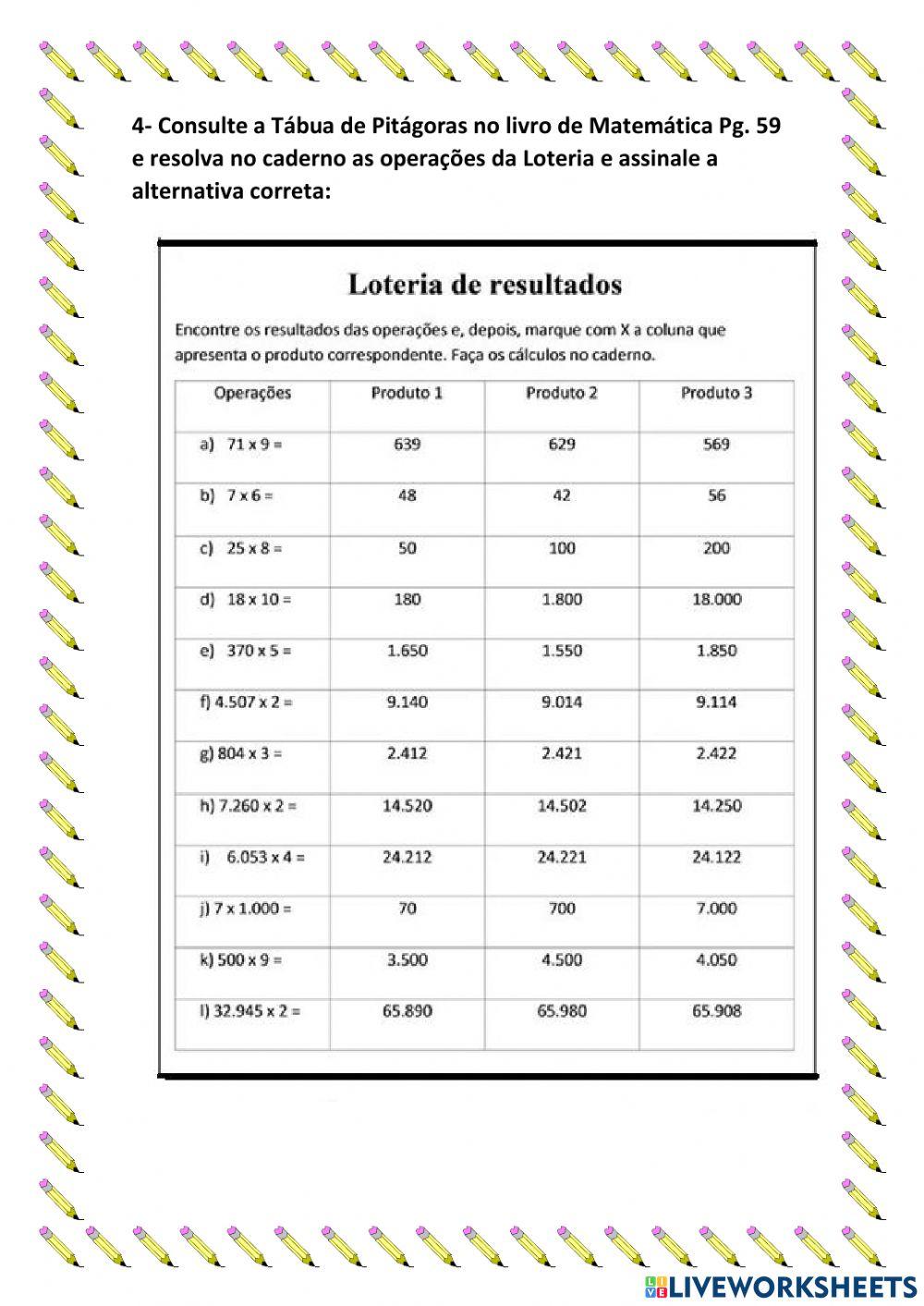 Multiplicação com números naturais