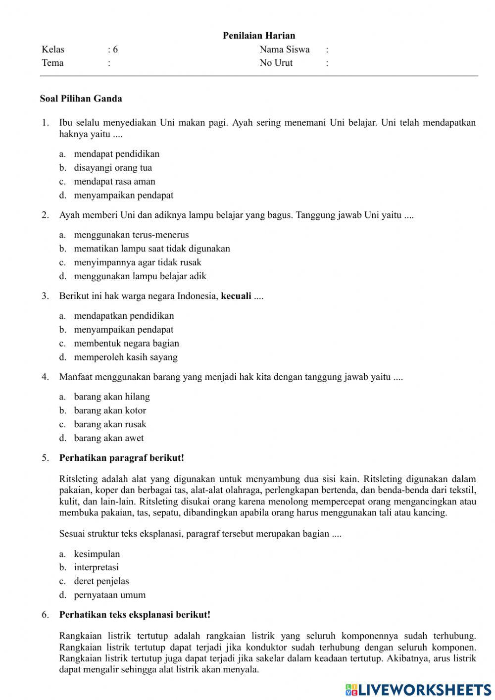 PH Tema 3 Sub Tema 1