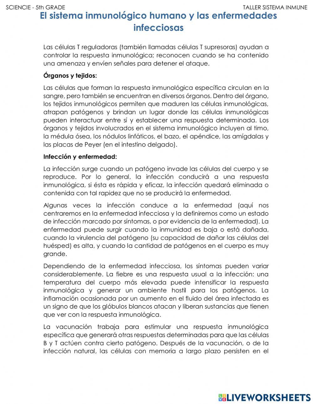 Taller sistema inmune