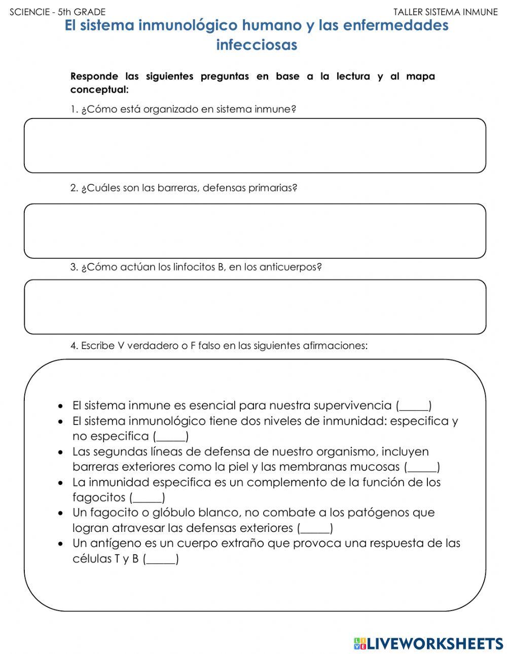 Taller sistema inmune