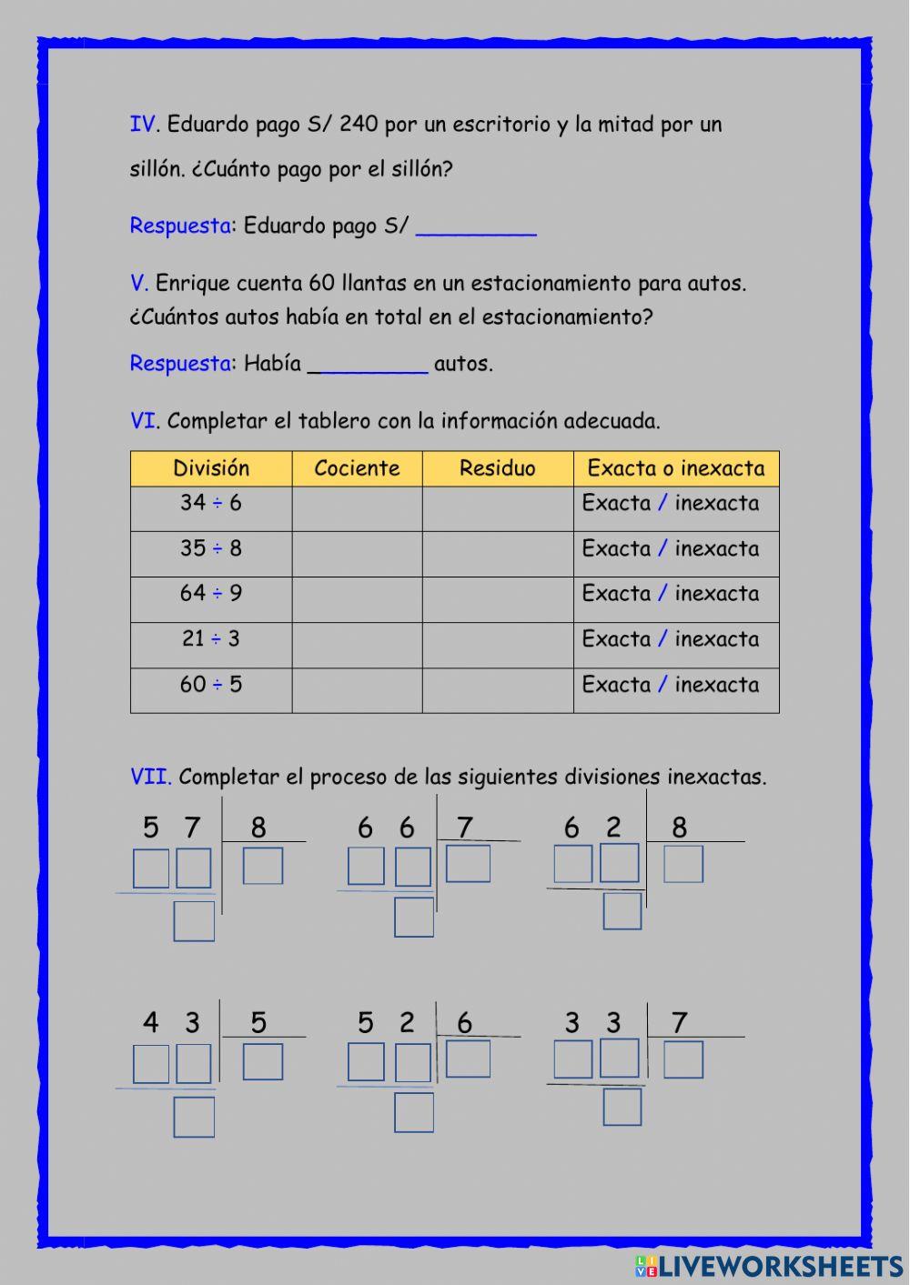 Evaluación matemáticas
