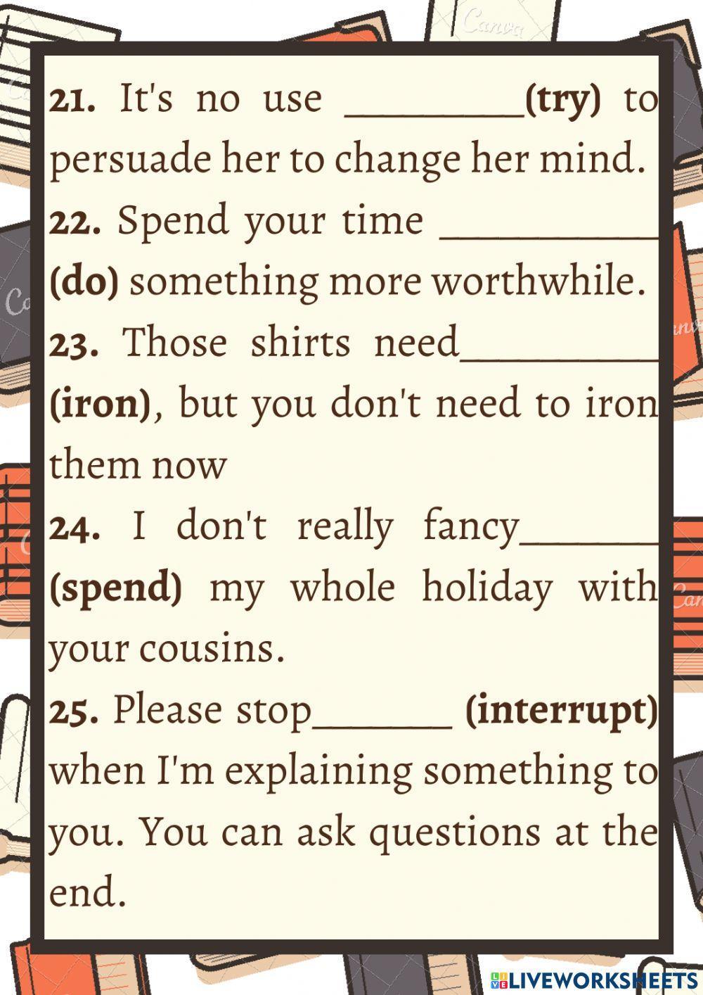 Gerunds and infinitives
