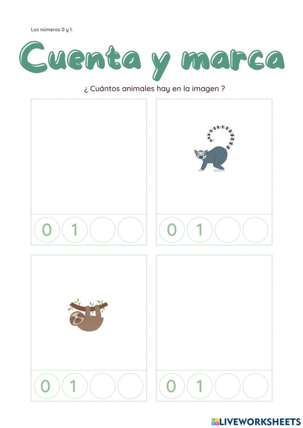 Los números 0 y 1 Infantil