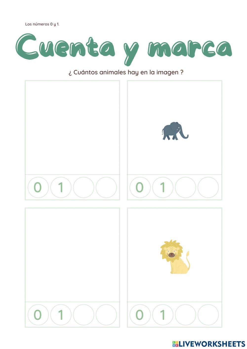 Los números 0 y 1 Infantil