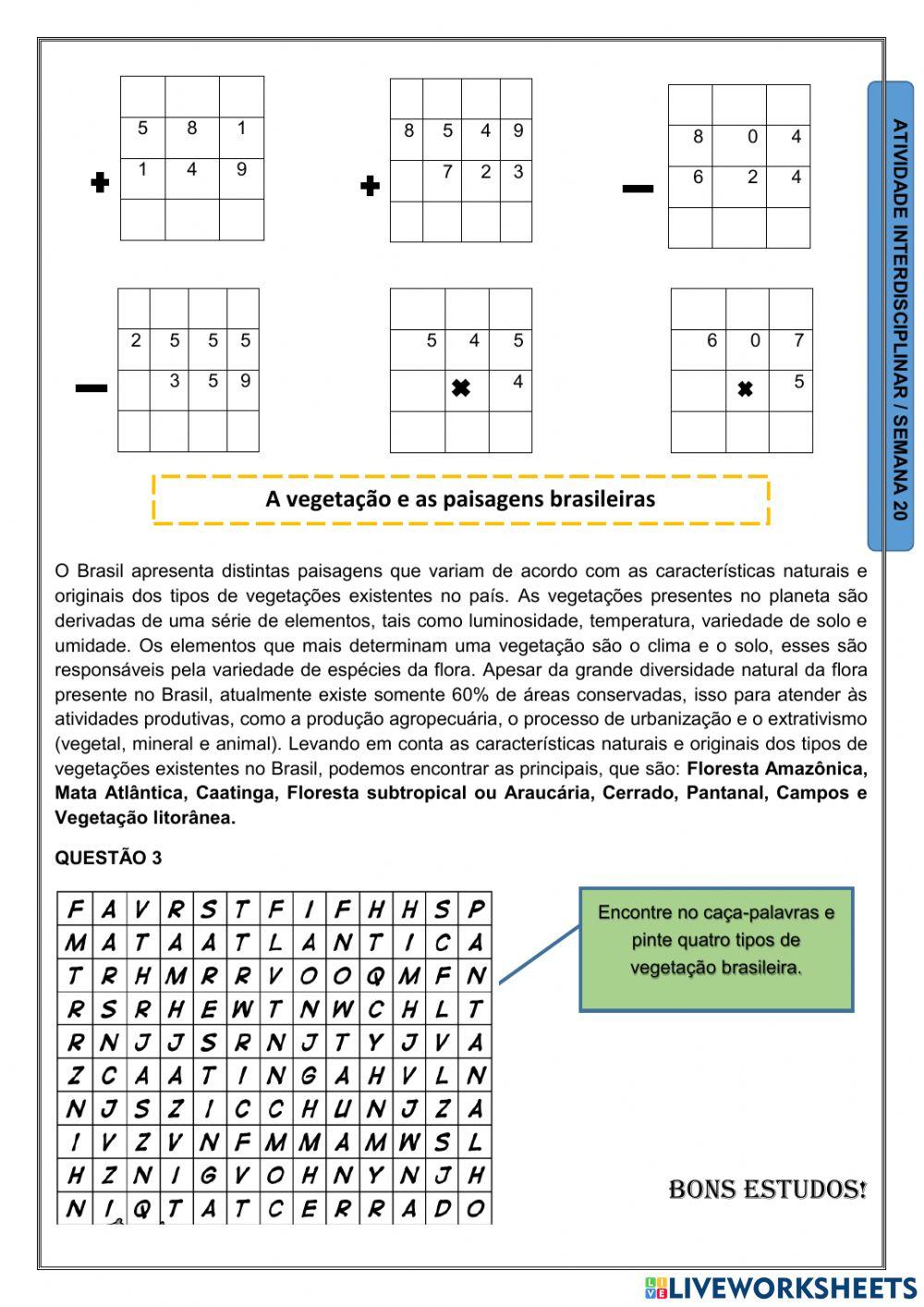 Atividade interdisciplinar