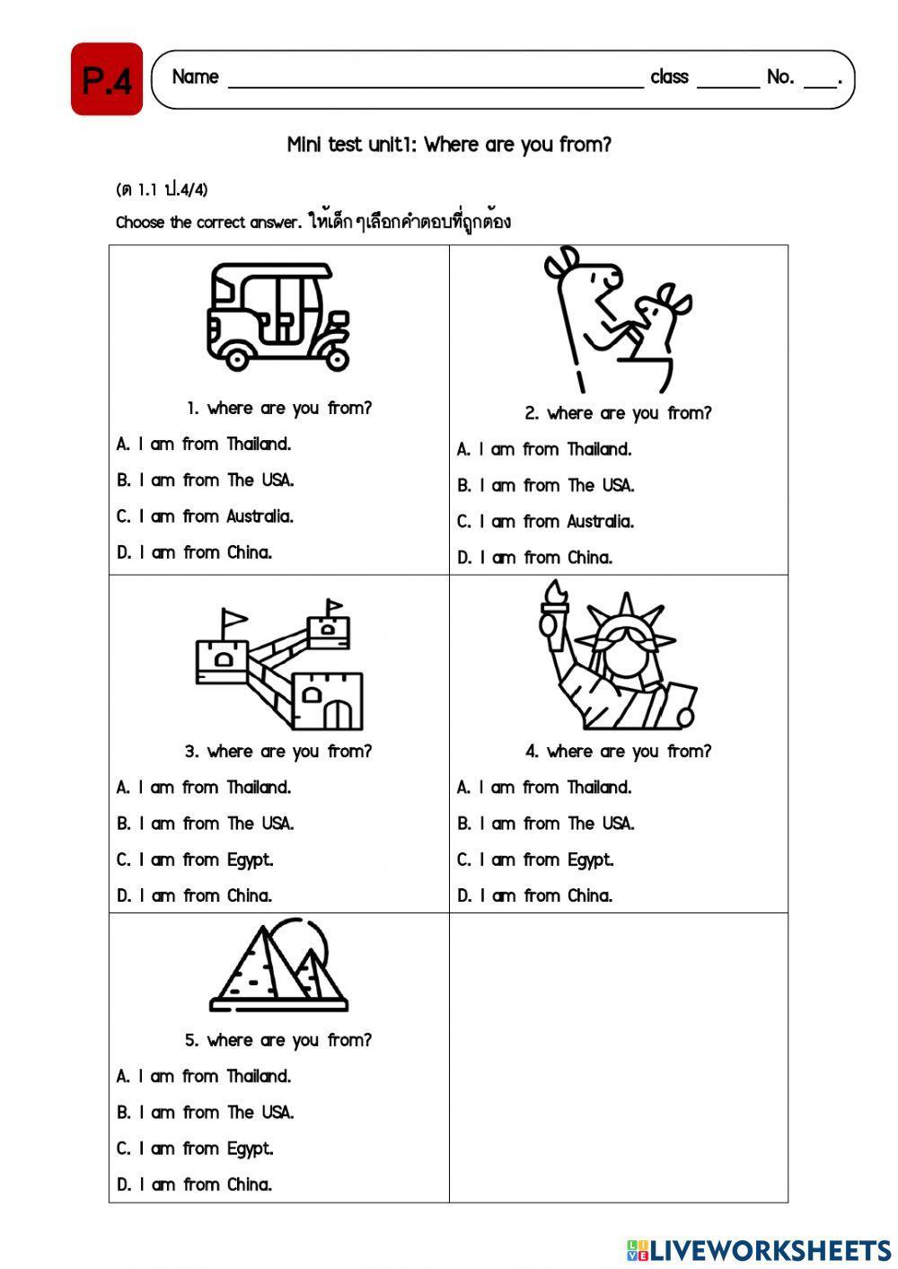 Mini test unit1 class4