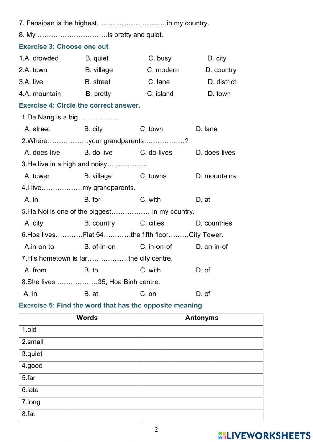 Unit 1 - what's your address? (cơ bản)