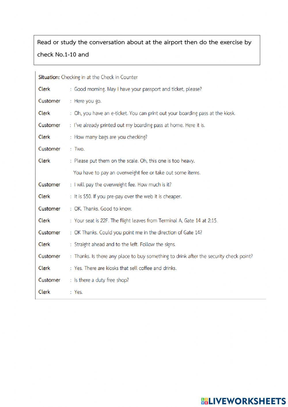 Conversation at the airport