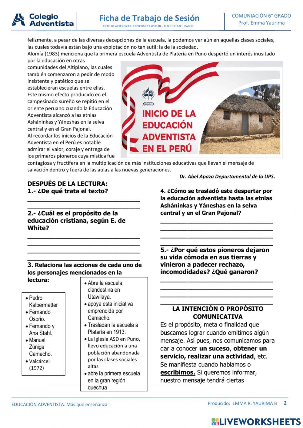 Leemos con propósito los textos