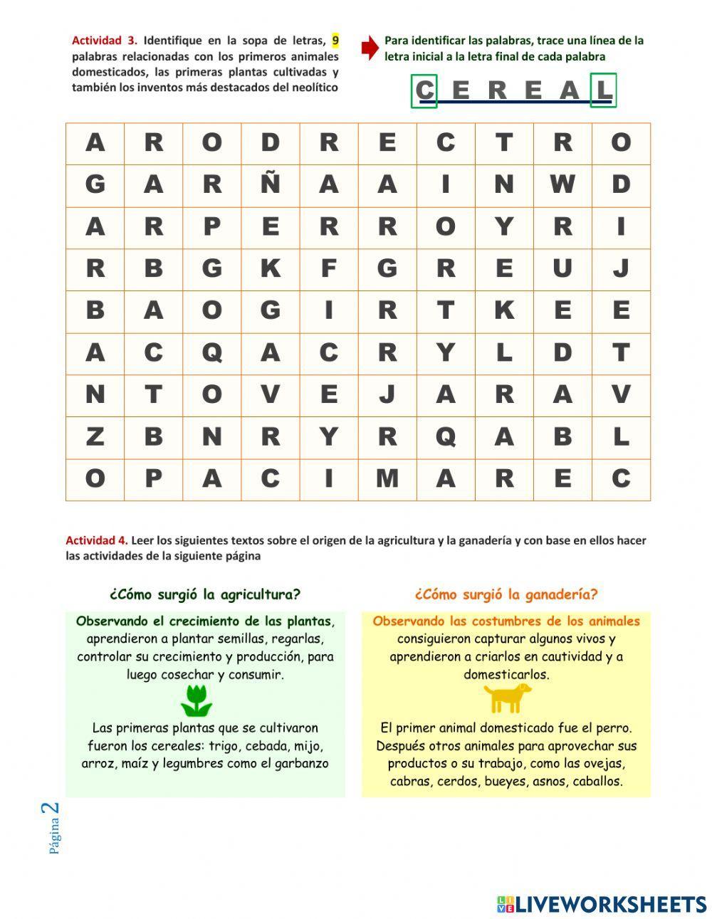 Origen de la agricultura y la ganadería