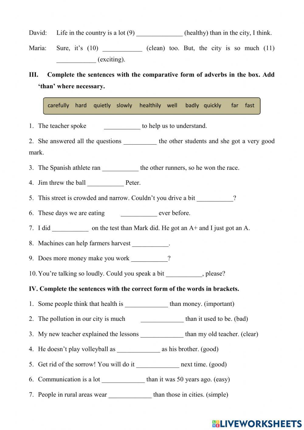 Unit 2: Life in the countryside