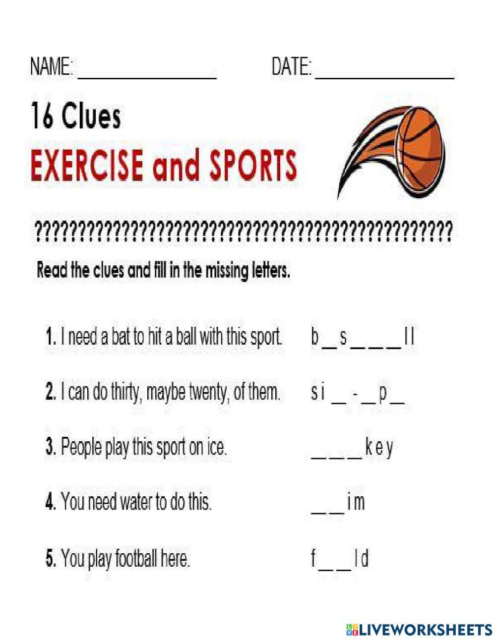 Games and Sports activity | Live Worksheets