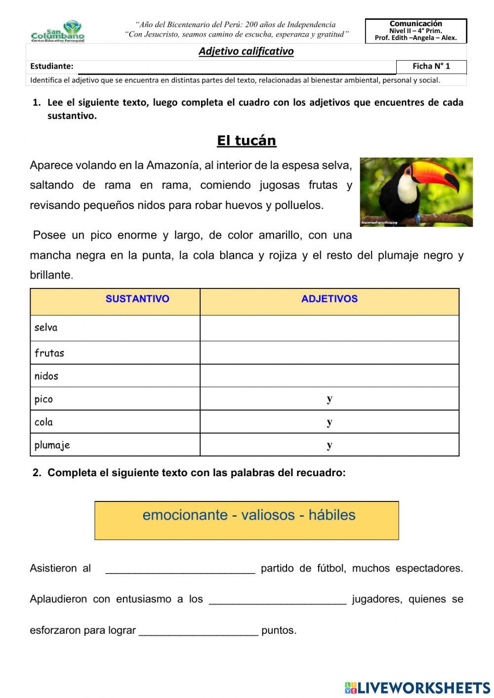 El adjetivo calificativo