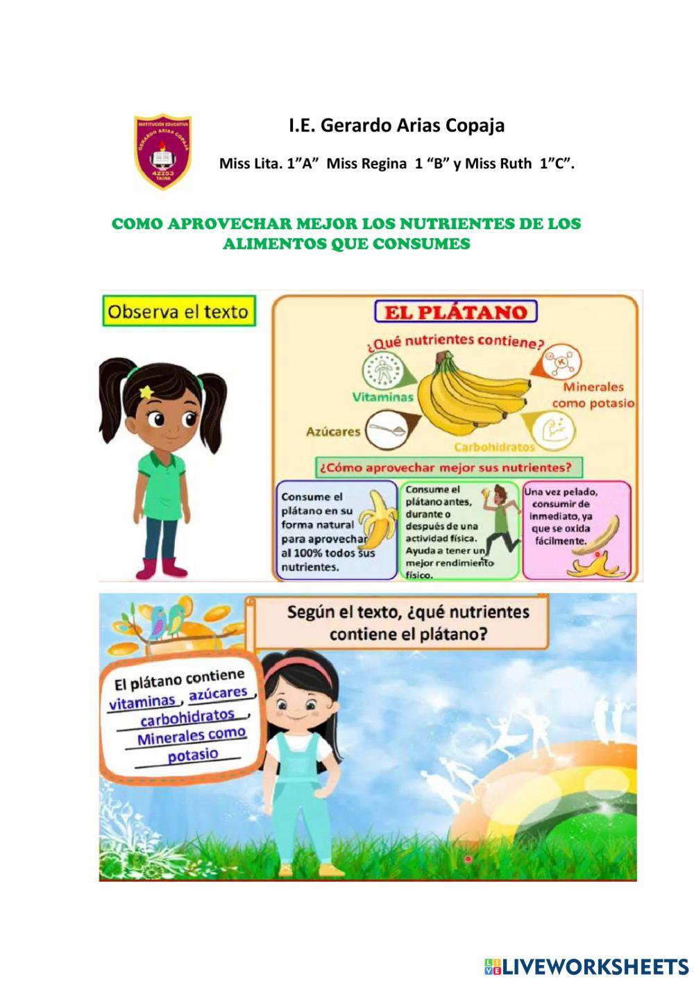 Los nutrientes del plátano