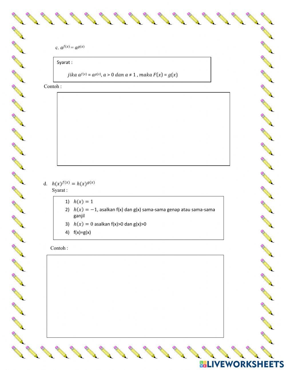 bentuk-bentuk persamaan eksponen