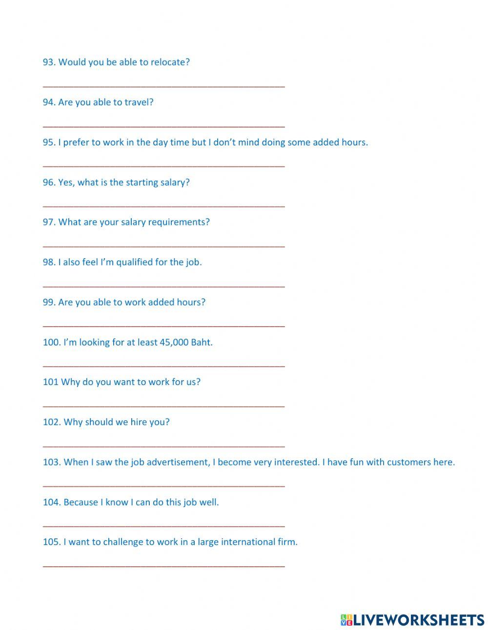 1388414 | Job Interview Questions and answers | Jurairat