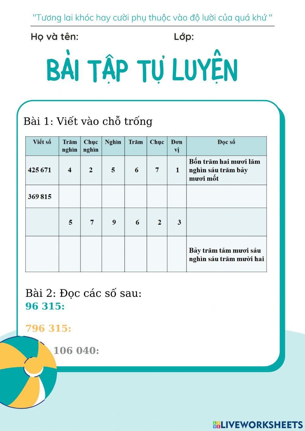 Các số có 6 chữ số