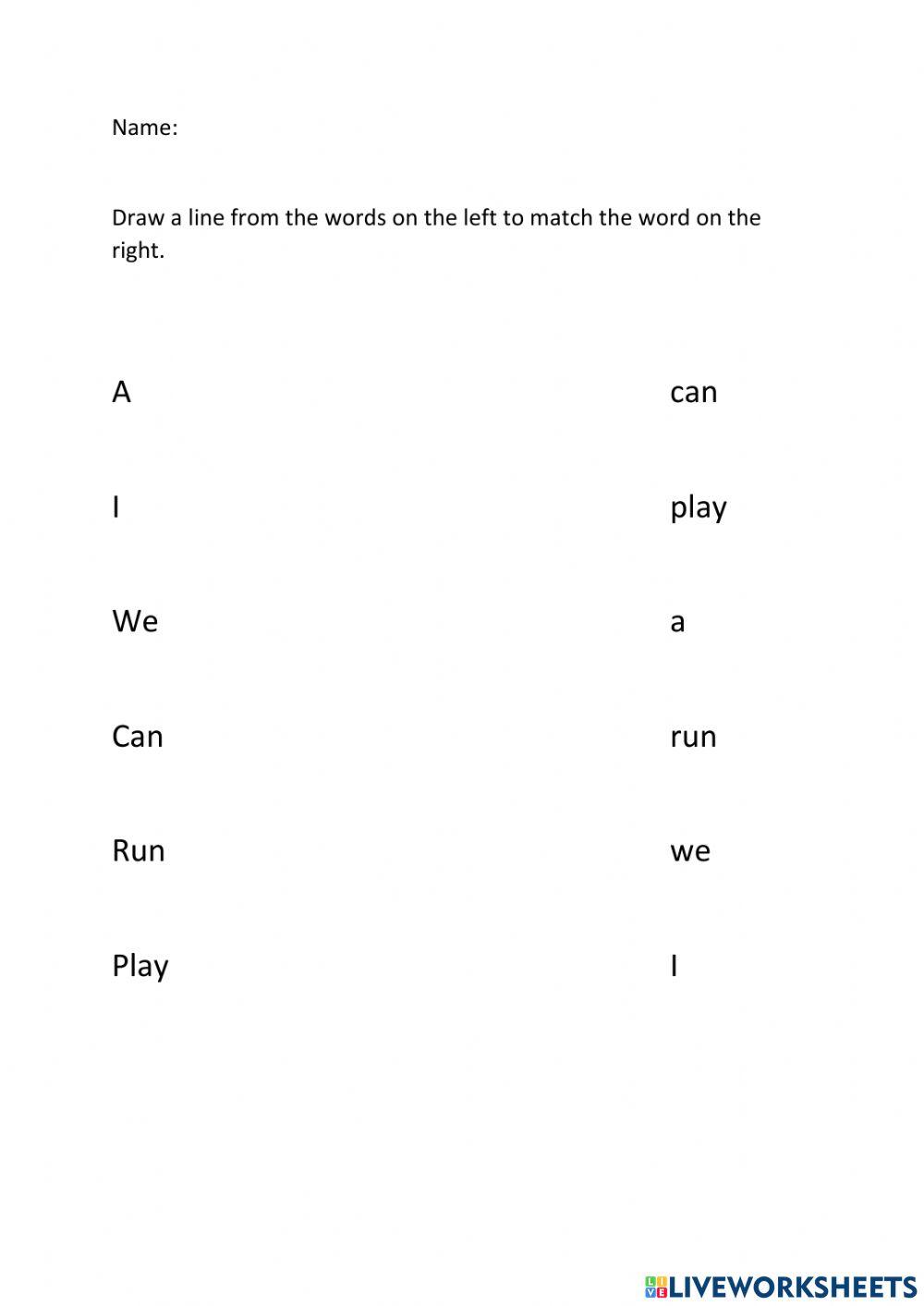 Sight Word List 1